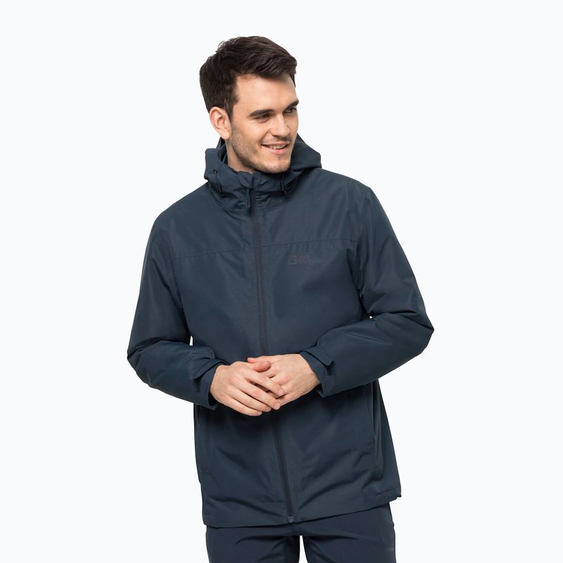 Jack Wolfskin Herren Regenjacke Taubenberg navy blau 1115311_1010_006