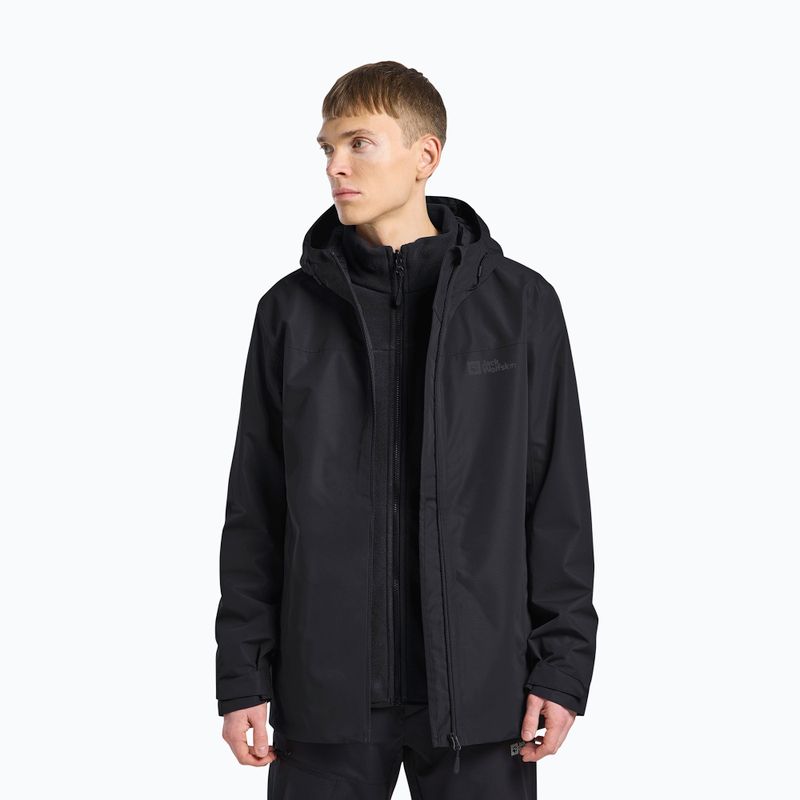 Herren 3in1 Jack Wolfskin Taubenberg Jacke schwarz 4