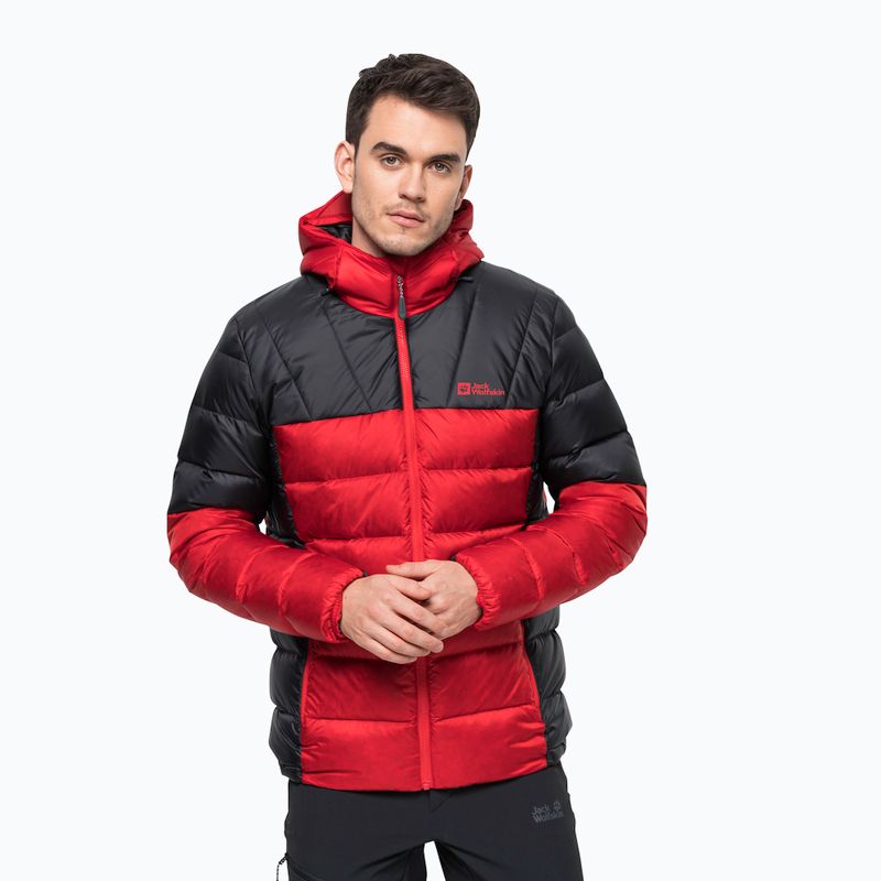 Jack Wolfskin Herren Daunenjacke Nebelhorn Down Hoody rot 1207141_2206