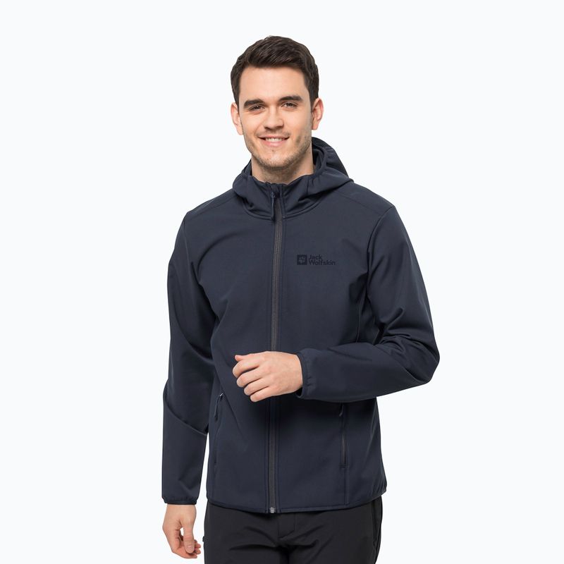 Jack Wolfskin Herren Softshelljacke Bornberg Hoody navy blau 1307471_1010