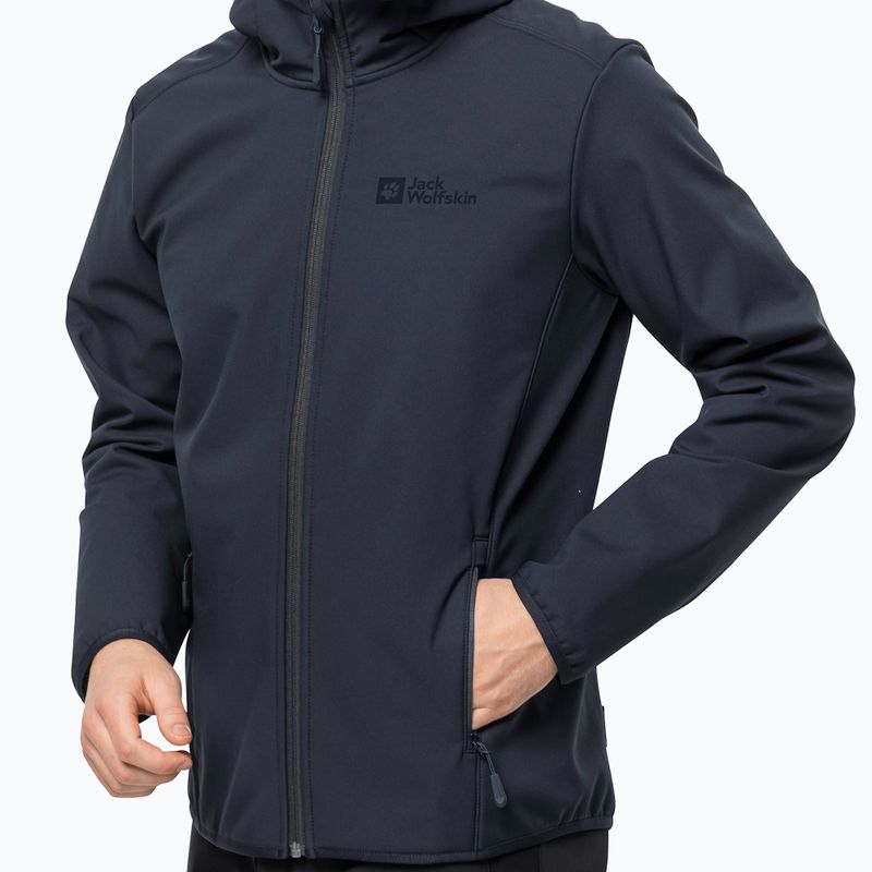 Jack Wolfskin Herren Softshelljacke Bornberg Hoody navy blau 1307471_1010 4