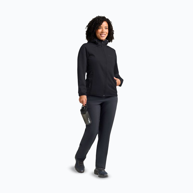 Damen Softshell-Jacke Jack Wolfskin Windhain Hoody schwarz 2