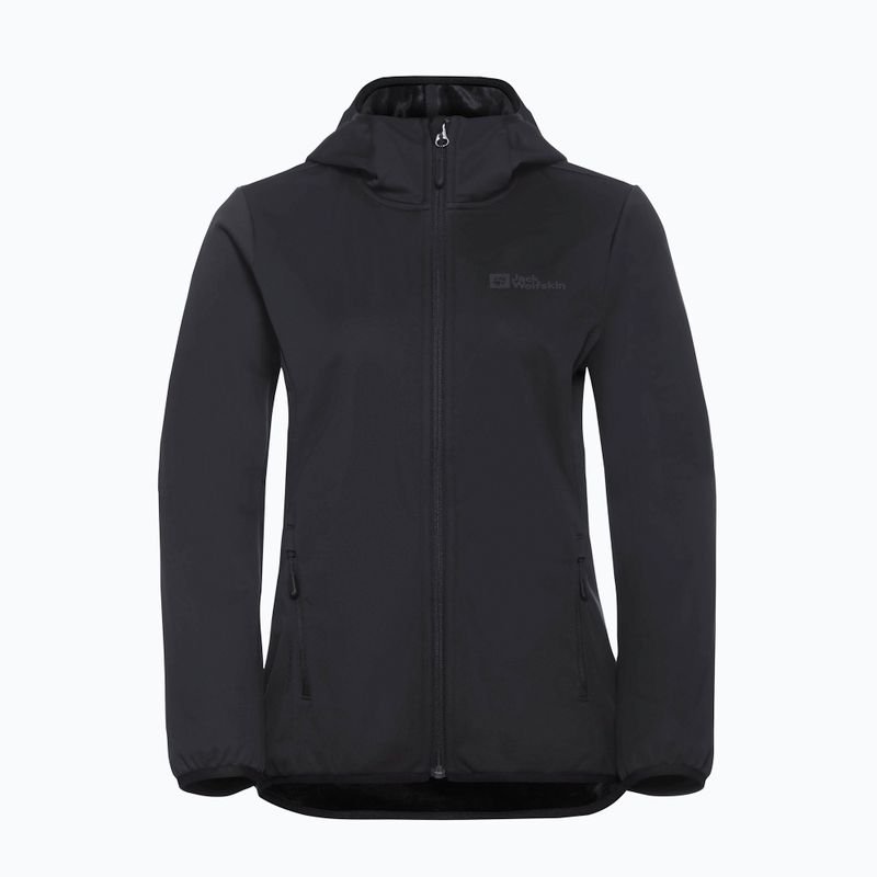 Damen Softshell-Jacke Jack Wolfskin Windhain Hoody schwarz 8