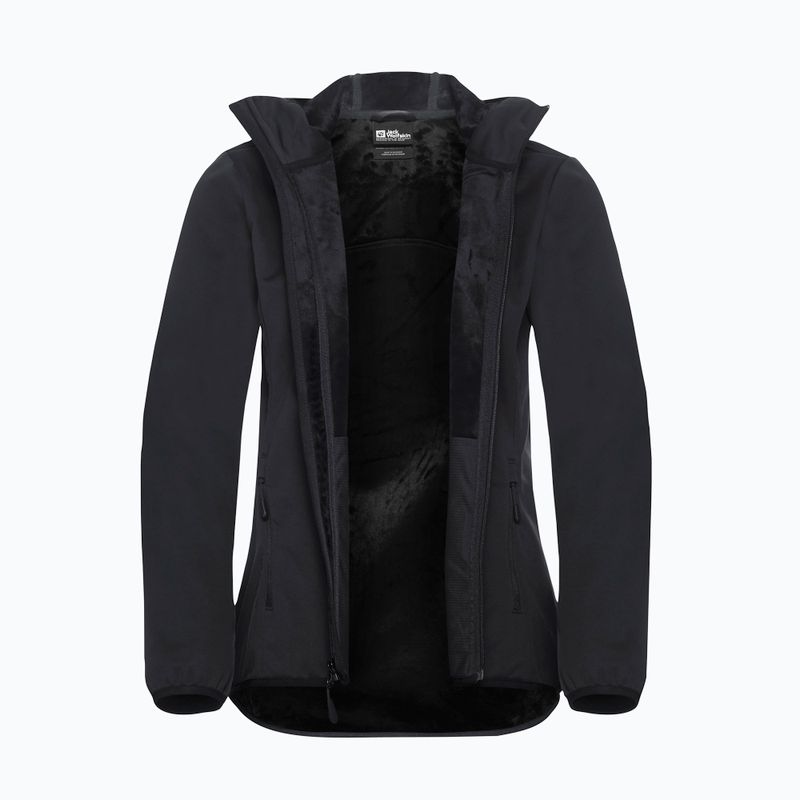 Damen Softshell-Jacke Jack Wolfskin Windhain Hoody schwarz 10