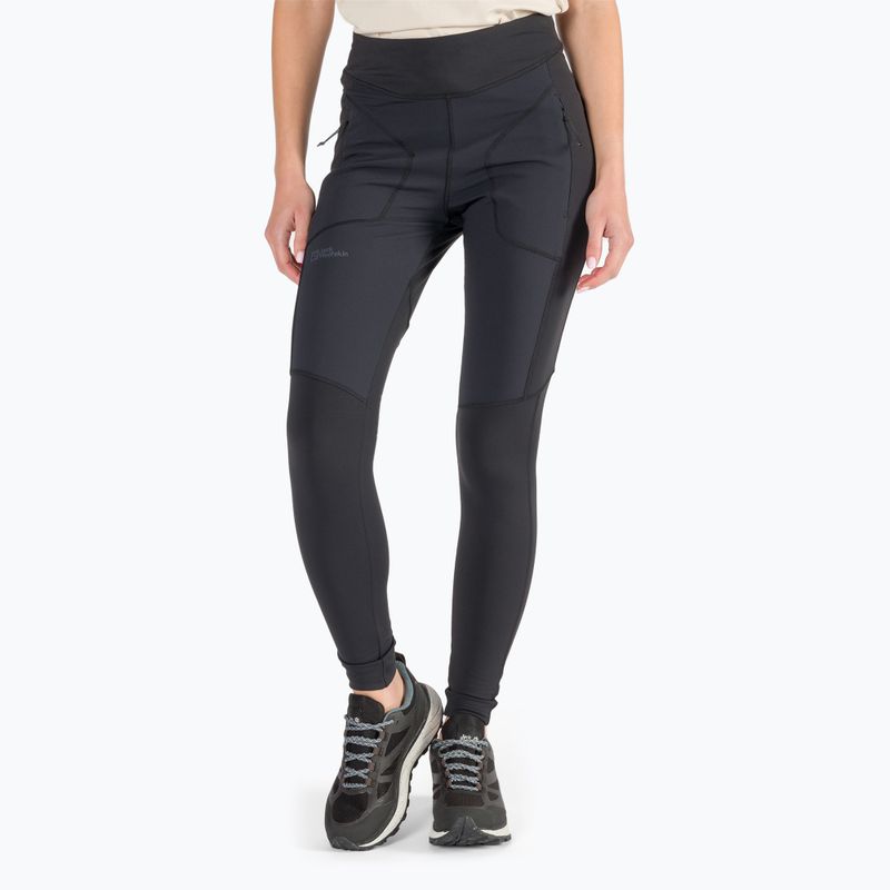 Jack Wolfskin Damen Leggings Salmaser Tights schwarz 1507781_6000_005