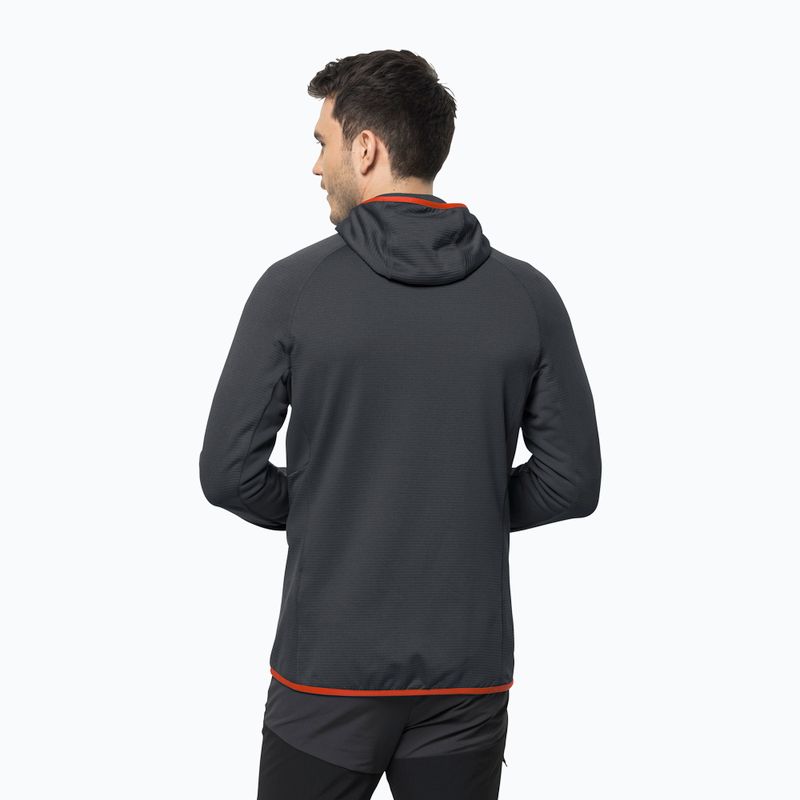 Herren Jack Wolfskin Hydro Grid Hooded FZ Fleece-Sweatshirt grau 1710002 2