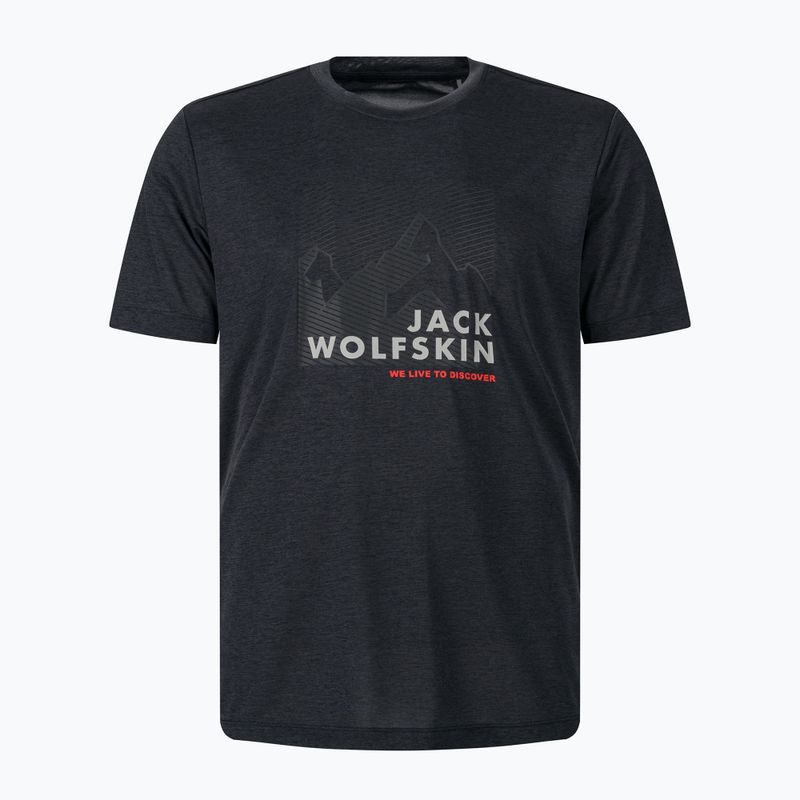 Herren Jack Wolfskin Wandern Grafik grau T-shirt 1808761_6230