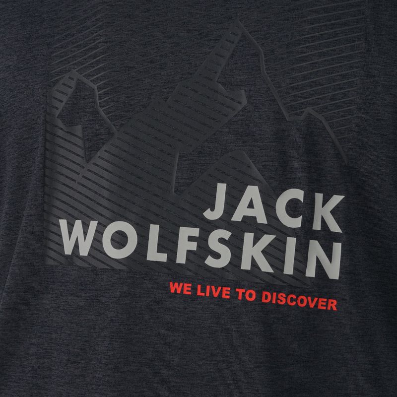 Herren Jack Wolfskin Wandern Grafik grau T-shirt 1808761_6230
