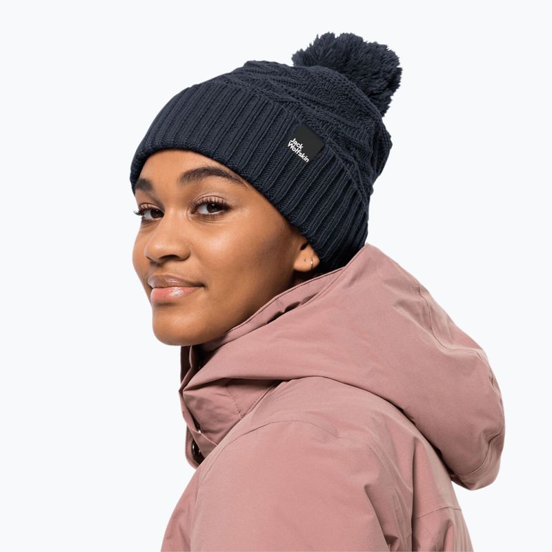 Damen Wintermütze Jack Wolfskin Lorelei Beanie navy blau 1910901 4