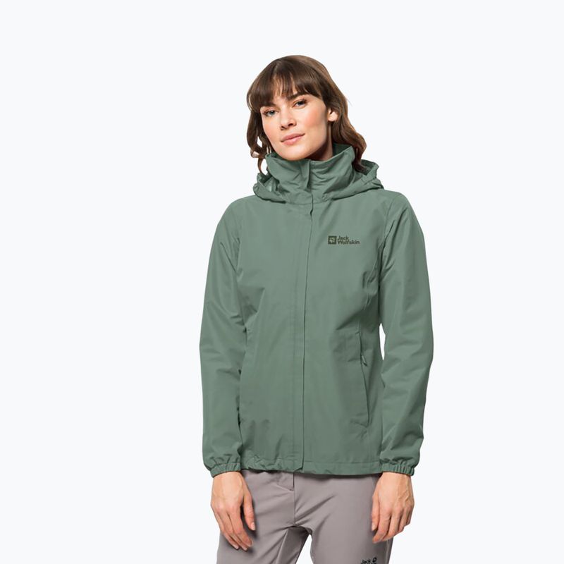 Jack Wolfskin Damen Stormy Point 2L Regenjacke grün 1111202