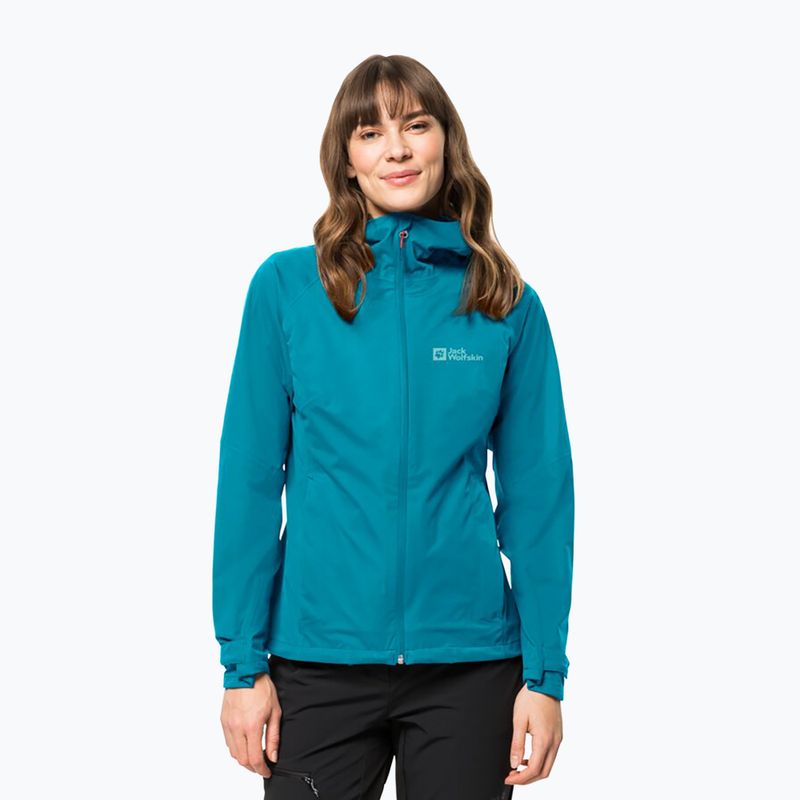 Jack Wolfskin Damen Highest Peak Regenjacke blau 1115121_1281_001