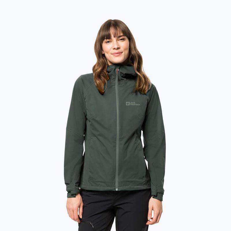 Jack Wolfskin Highest Peak Damen Regenjacke grün 1115121_4136_001