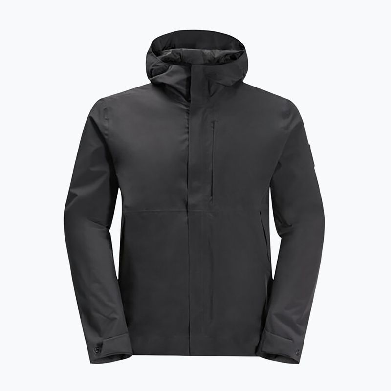 Jack Wolfskin Herren Mainkai Regenjacke schwarz 1115761 5