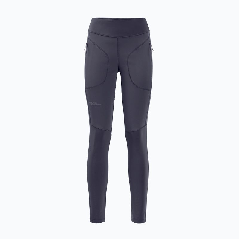 Damen-Trekking-Leggings Jack Wolfskin Salmaser Tights grau 1507781 4