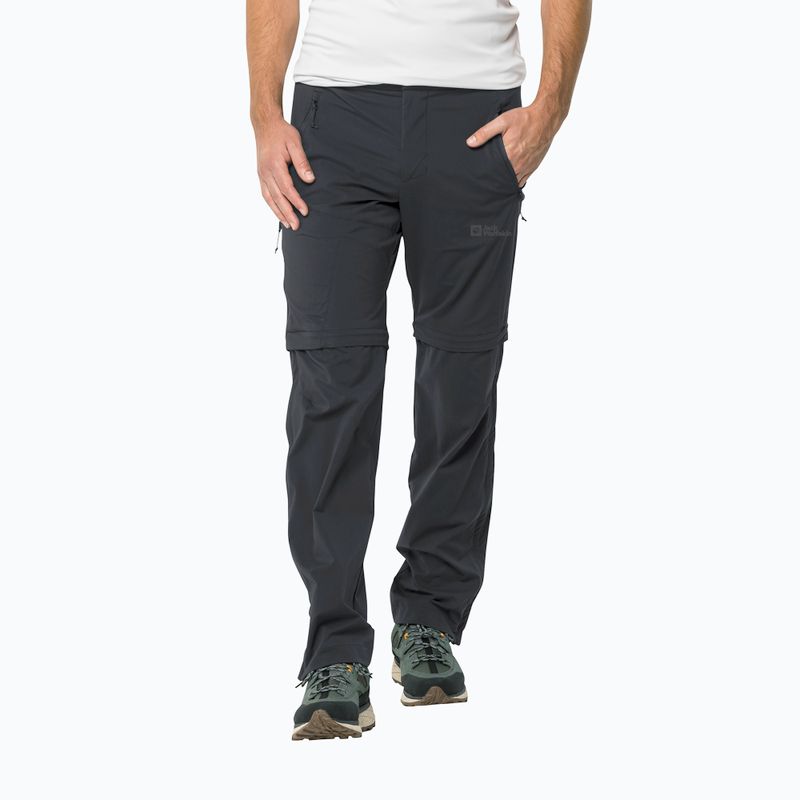 Herren Softshellhose Jack Wolfskin Glastal Zip Away grau 1508301