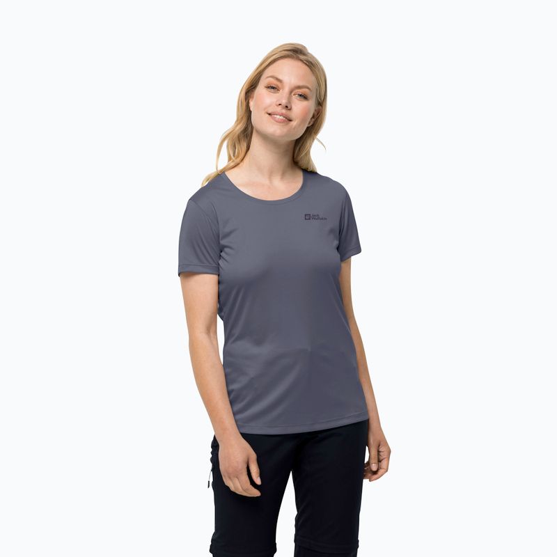 Damen-Trekking-T-Shirt Jack Wolfskin Tech grau 1807122