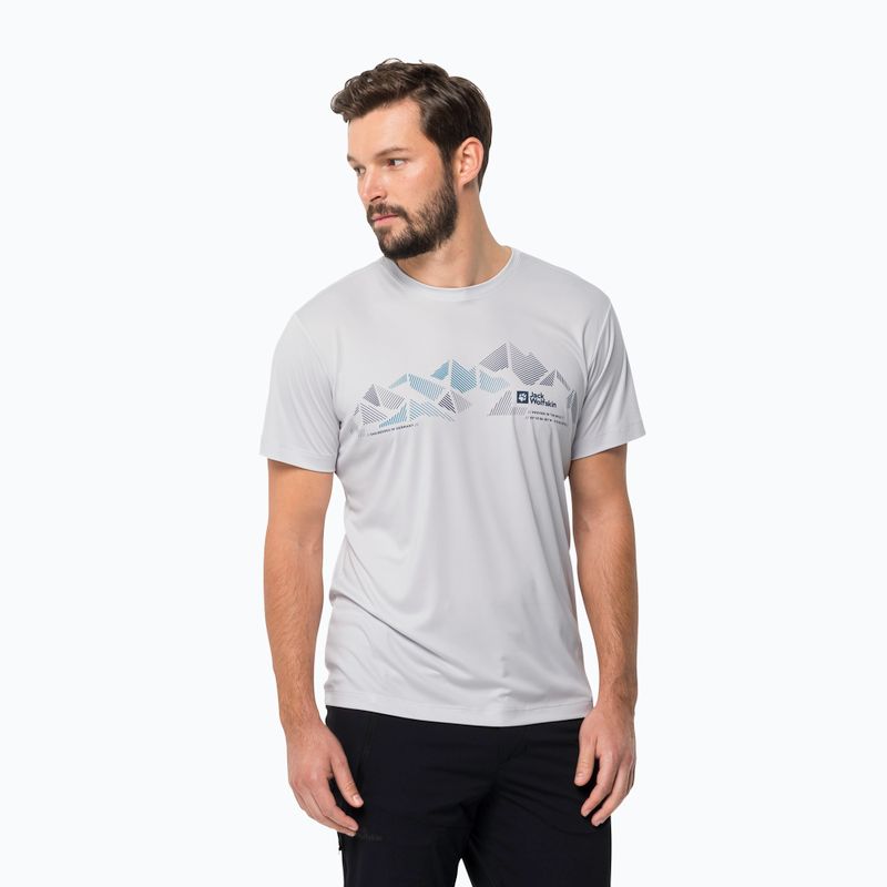 Herren Jack Wolfskin Peak Grafik Trekking-T-Shirt weiß 1807183
