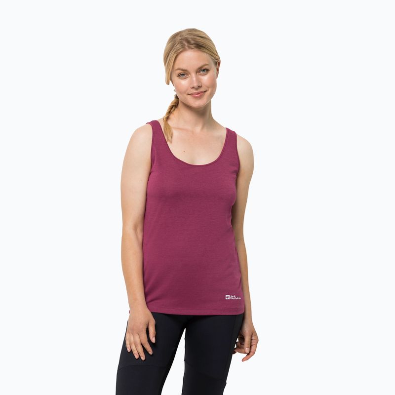 Jack Wolfskin Damen-Trekking-T-Shirt Pack & Go Tank rot 1807283