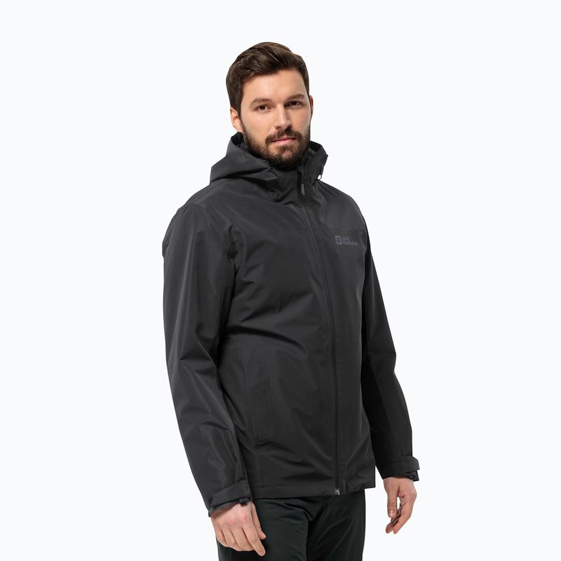 Jack Wolfskin Herren 3-in-1 Jacke Taubenberg 3In1 schwarz 6001