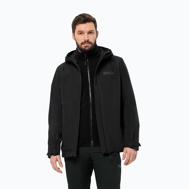 Jack Wolfskin Herren 3-in-1 Jacke Taubenberg 3In1 schwarz 6001 3