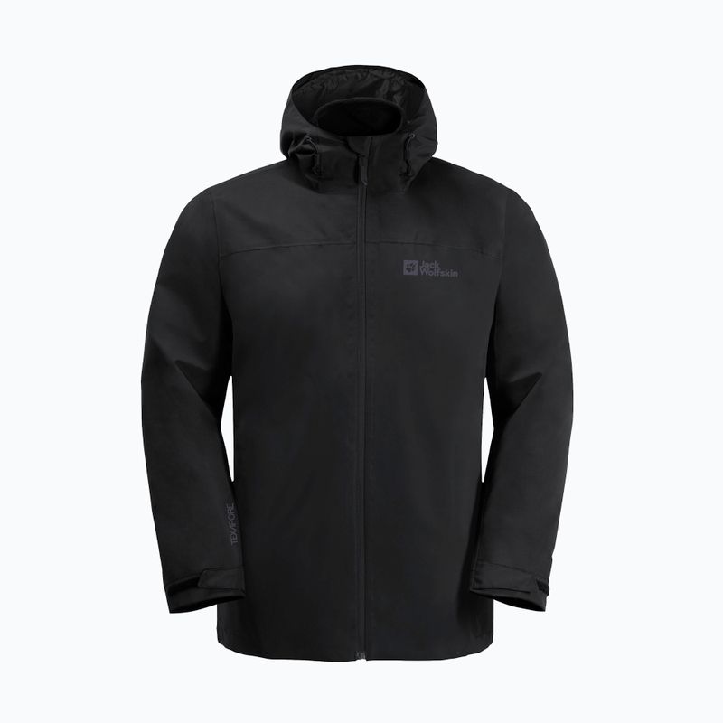 Jack Wolfskin Herren 3-in-1 Jacke Taubenberg 3In1 schwarz 6001 7