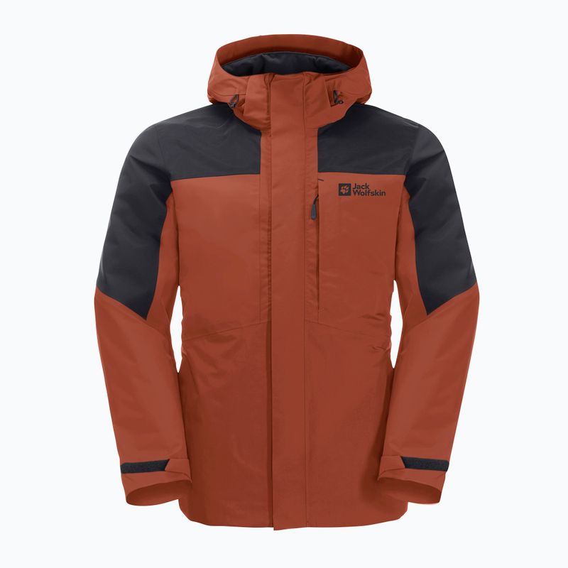 Jack Wolfskin Herren Regenjacke Romberg 3in1 karminrot 8