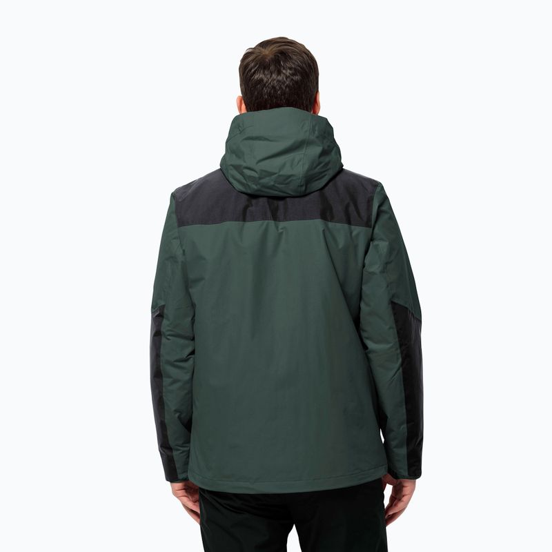 Jack Wolfskin Herren Jasper 3in1 Regenjacke schwarz oliv 3