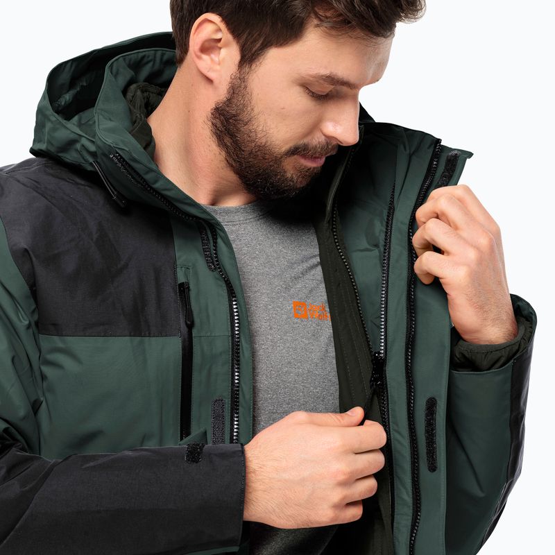 Jack Wolfskin Herren Jasper 3in1 Regenjacke schwarz oliv 6