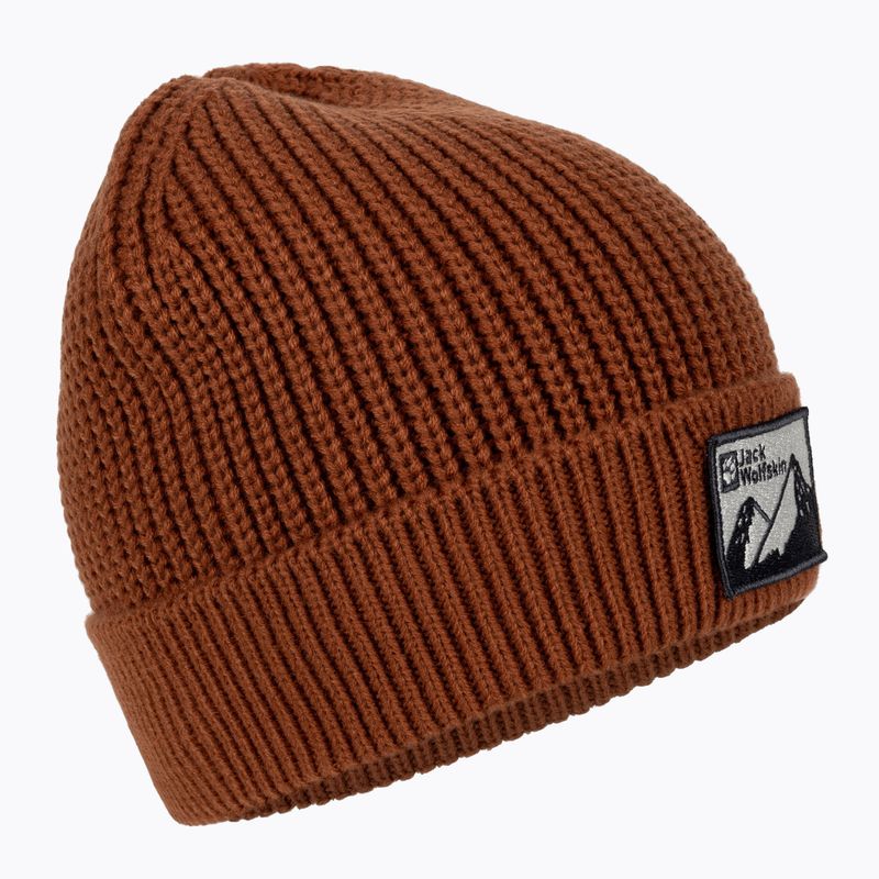 Jack Wolfskin Edo Badge Beanie karminrote Wintermütze