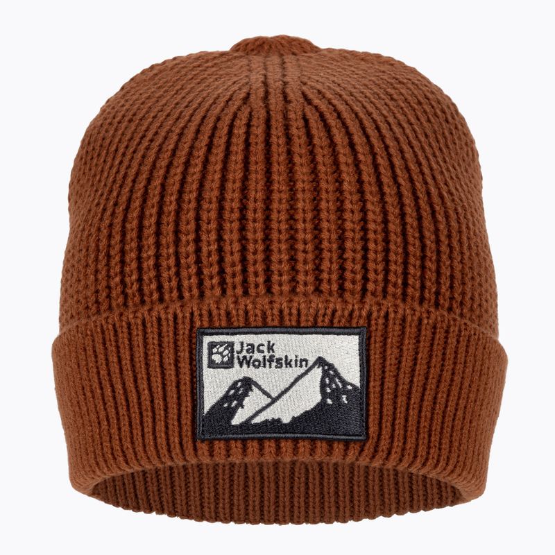 Jack Wolfskin Edo Badge Beanie karminrote Wintermütze 2