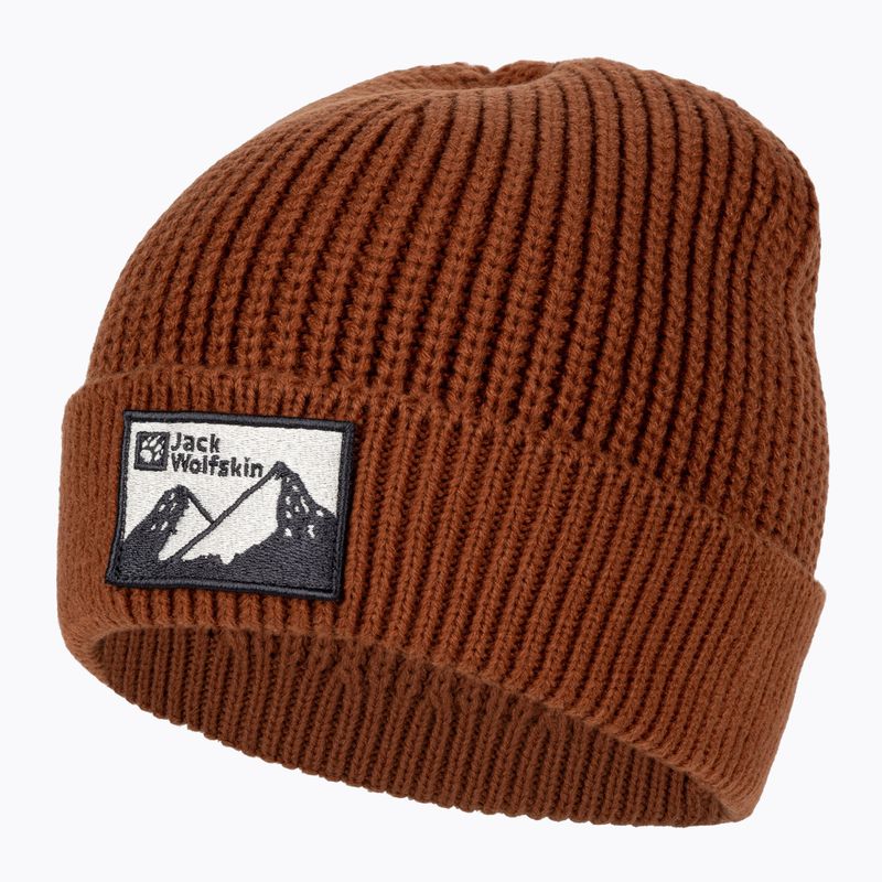 Jack Wolfskin Edo Badge Beanie karminrote Wintermütze 3