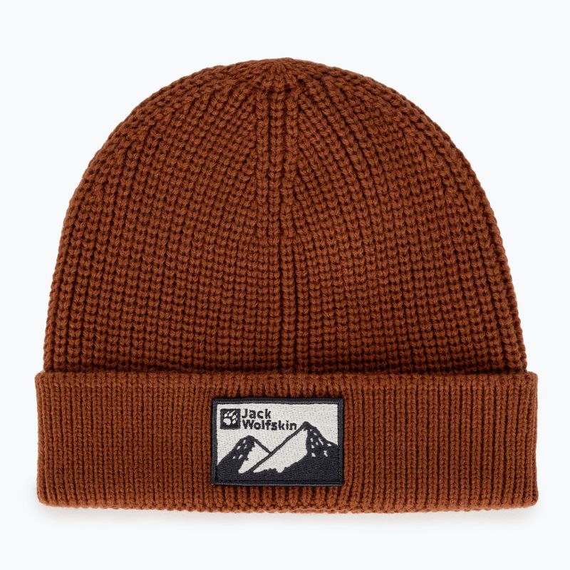 Jack Wolfskin Edo Badge Beanie karminrote Wintermütze 5