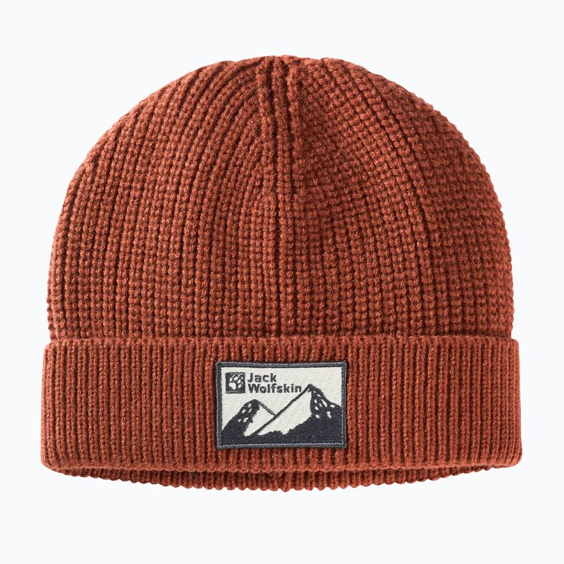 Jack Wolfskin Edo Badge Beanie karminrote Wintermütze 8