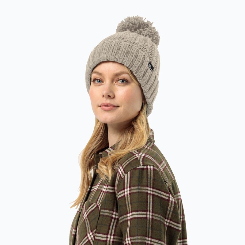 Damen Wintermütze Jack Wolfskin Highloft Knit Beanie staubig grau 7