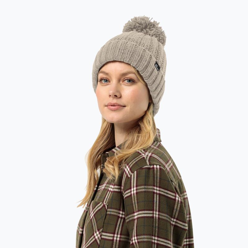 Damen Wintermütze Jack Wolfskin Highloft Knit staubig grau 2