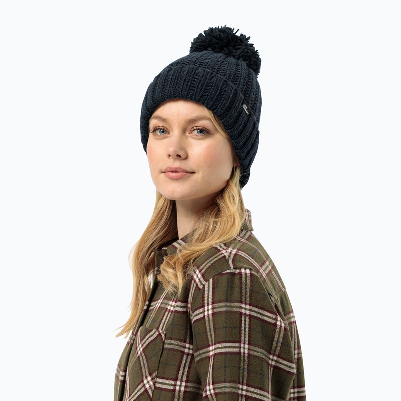 Damen Wintermütze Jack Wolfskin Highloft Knit Beanie nachtblau 2