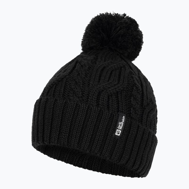 Jack Wolfskin Wintermütze Pompom schwarz 3