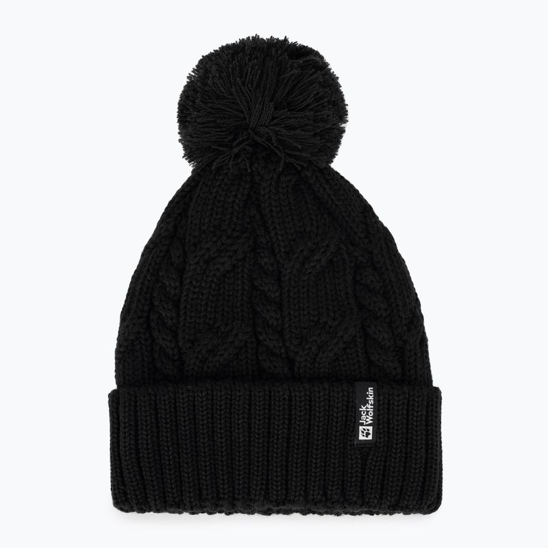 Jack Wolfskin Wintermütze Pompom schwarz 5