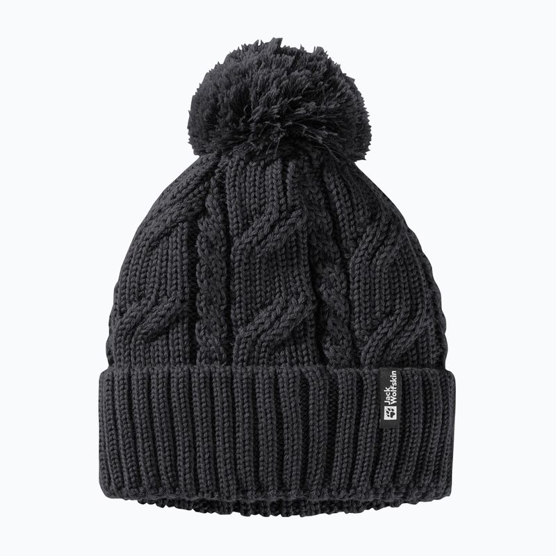 Jack Wolfskin Wintermütze Pompom schwarz 6