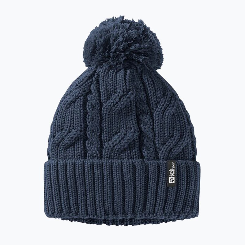 Jack Wolfskin Wintermütze Pompom Nachtblau