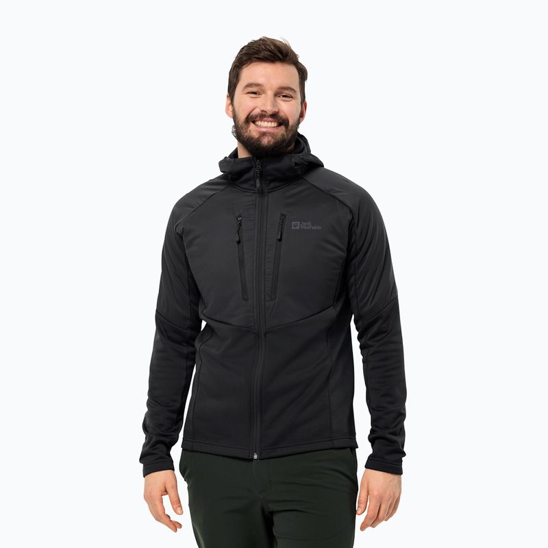 Herren Hybridjacke Jack Wolfskin Alpgrat Pro Ins Fz schwarz