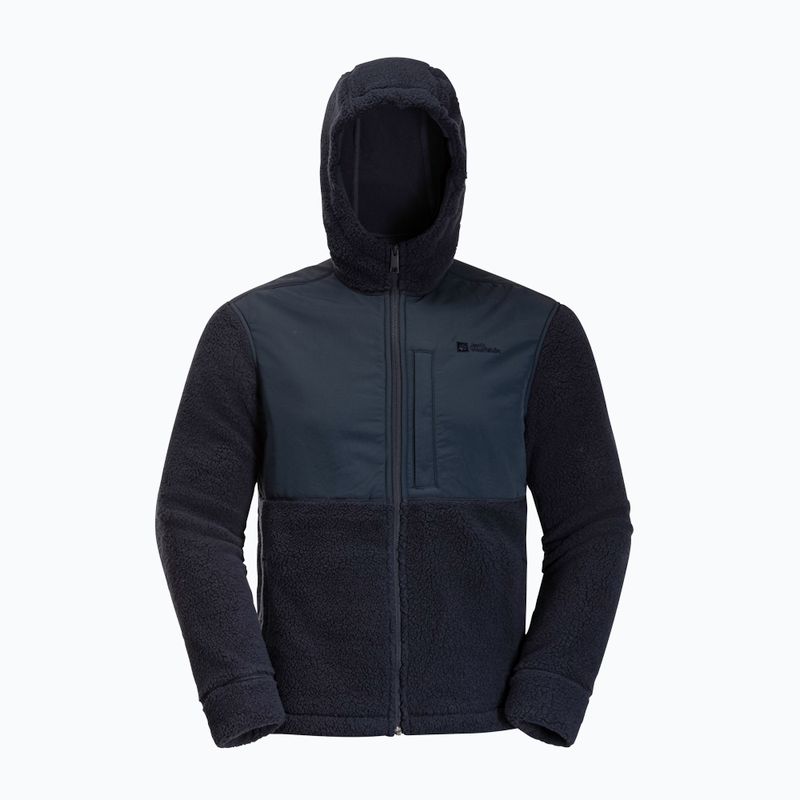 Herren Jack Wolfskin Felslicht Kapuzenfleece-Sweatshirt nachtblau 8