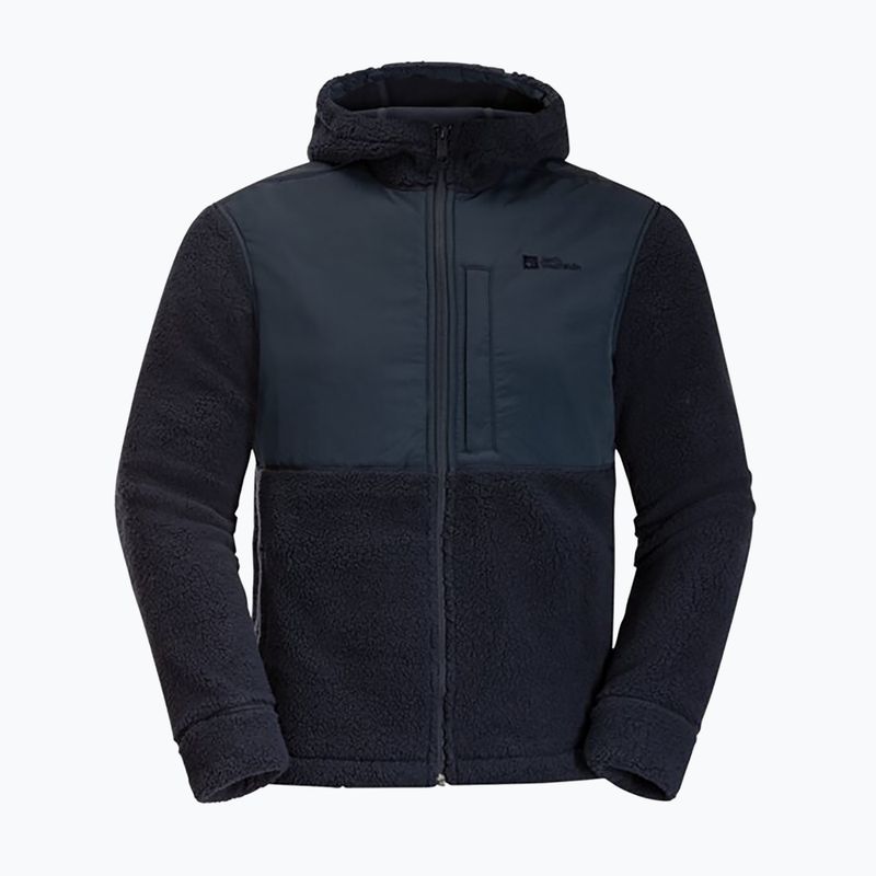 Herren Jack Wolfskin Felslicht Kapuzenfleece-Sweatshirt nachtblau 7