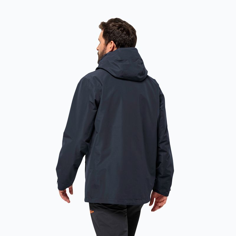 Jack Wolfskin Herren Regenjacke Fernblick 2L Nachtblau 2