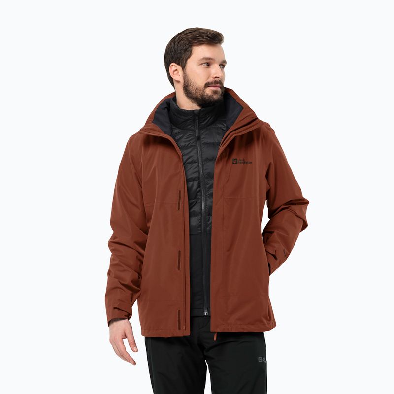 Jack Wolfskin Herren Regenjacke Feldberg Luntal 3in1 karminrot