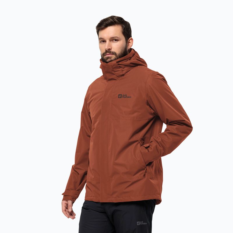 Jack Wolfskin Herren Regenjacke Feldberg Luntal 3in1 karminrot 2