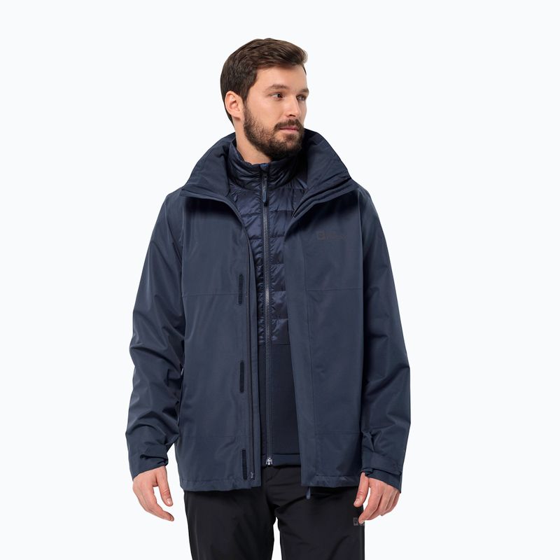 Jack Wolfskin Herren Regenjacke Feldberg Luntal 3in1 Nachtblau