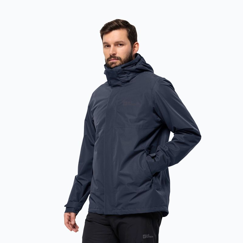 Jack Wolfskin Herren Regenjacke Feldberg Luntal 3in1 Nachtblau 2