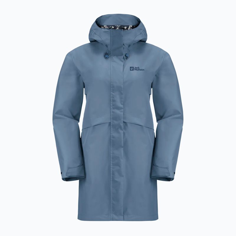 Damen Jack Wolfskin Cape West Regenmantel elementar blau 7