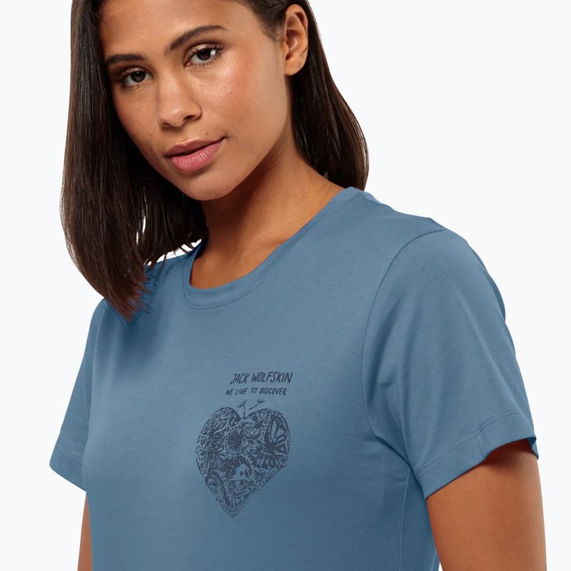 Jack Wolfskin Damen-T-Shirt Discover Heart elementar blau 3